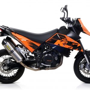 Terminali Race-Tech alluminio "Dark" (Dx+Sx) con fondello carby per collettori originali Arrow